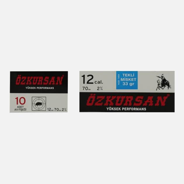 Özkursan Tekli Misket Av Fişeği 12 Cal 33 Gr