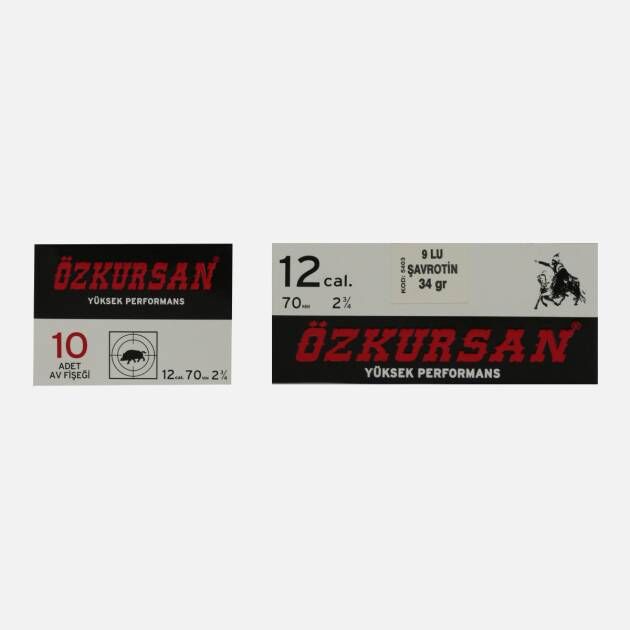 Özkursan 9'lu Şavrotin Av Fişeği 12 Cal 34 Gr