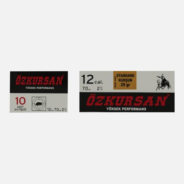 Özkursan Standart Kurşun Av Fişeği 12 Cal 29 Gr