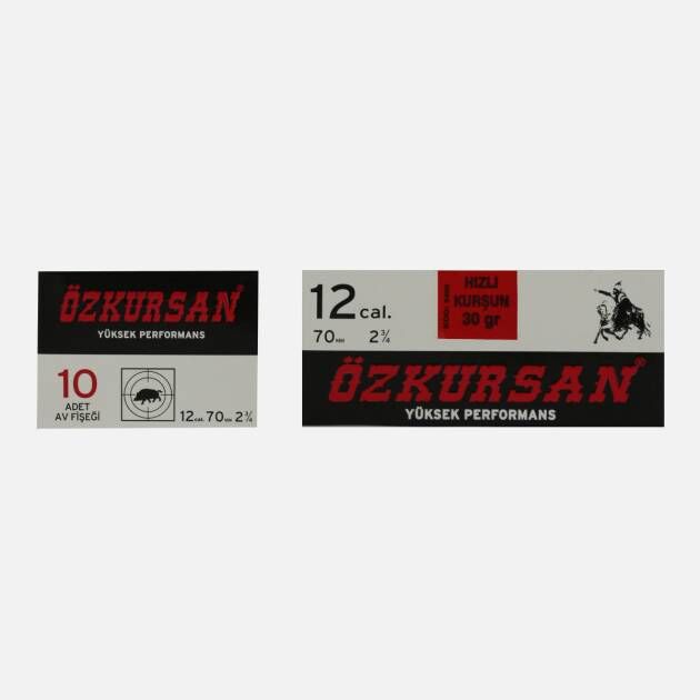 Özkursan Hızlı Kurşun Av Fişeği 12 Cal 30 Gr