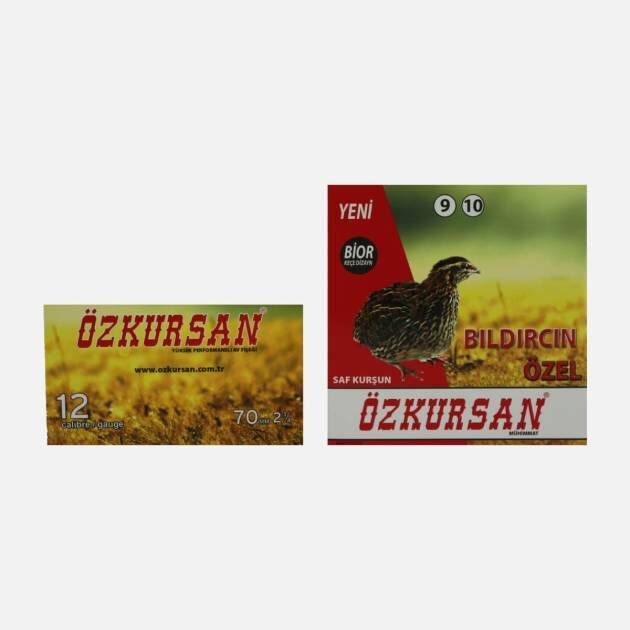 Özkursan Bıldırcın Özel Av Fişeği 12 Cal 70 mm No: 9-10