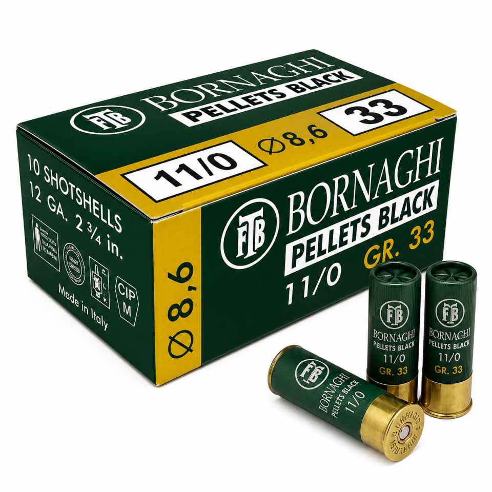 Bornaghi Pellets Black 11/0 Av Fişeği 12 Cal 33 Gr
