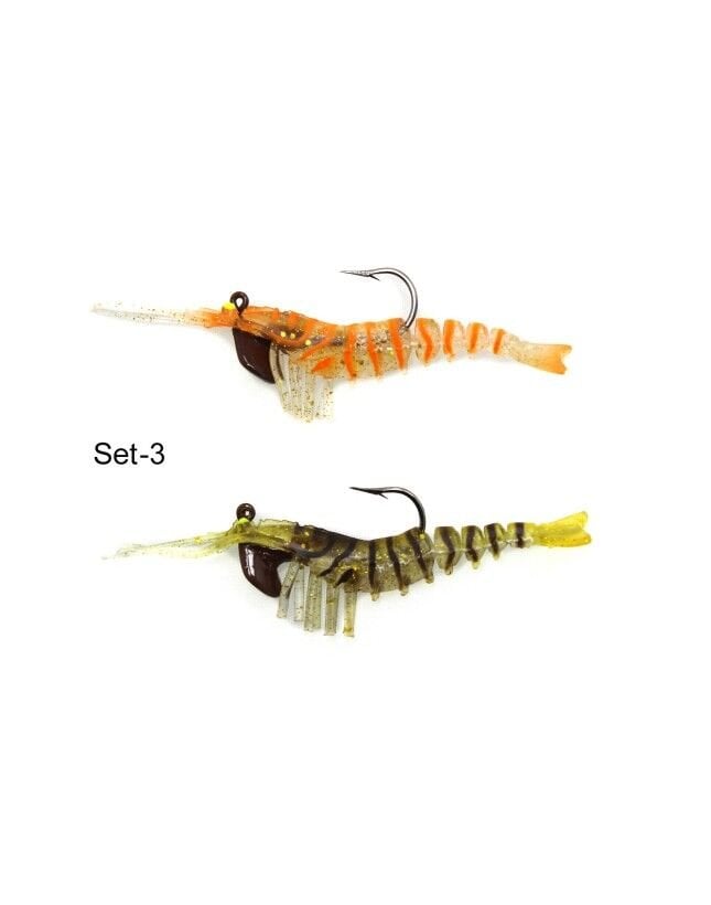 Captain 3048 Magic Shrimp 2li SET 3D Silikon Karides 50mm 3.7gr Suni Yem
