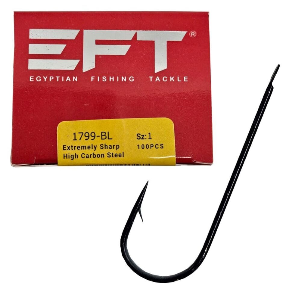 EFT Hook 1799 Siyah Düz İğne 100 Adet