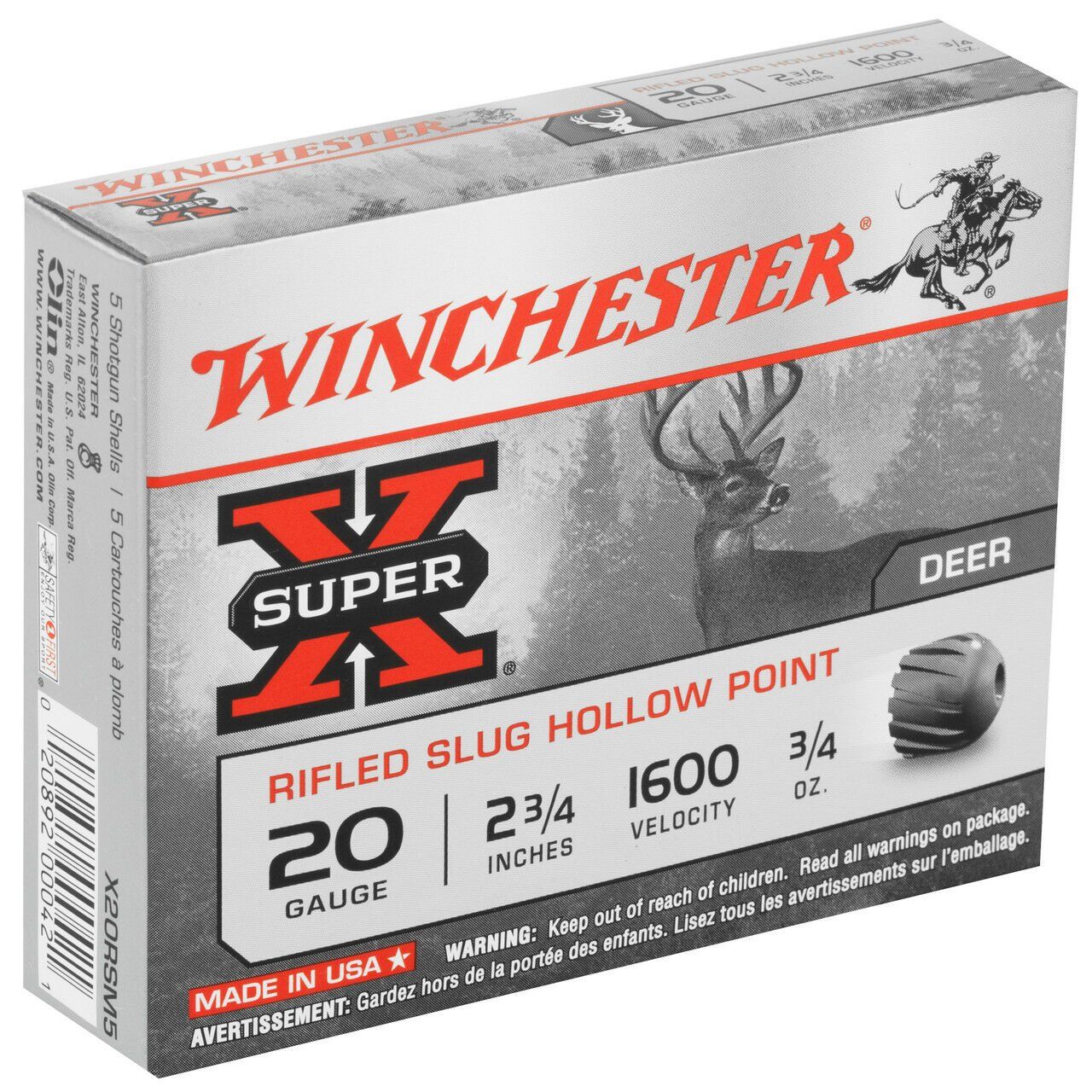 Winchester (USA) RIFLED SLUG HOLLOW POINT TEK KURŞUN  20 CAL