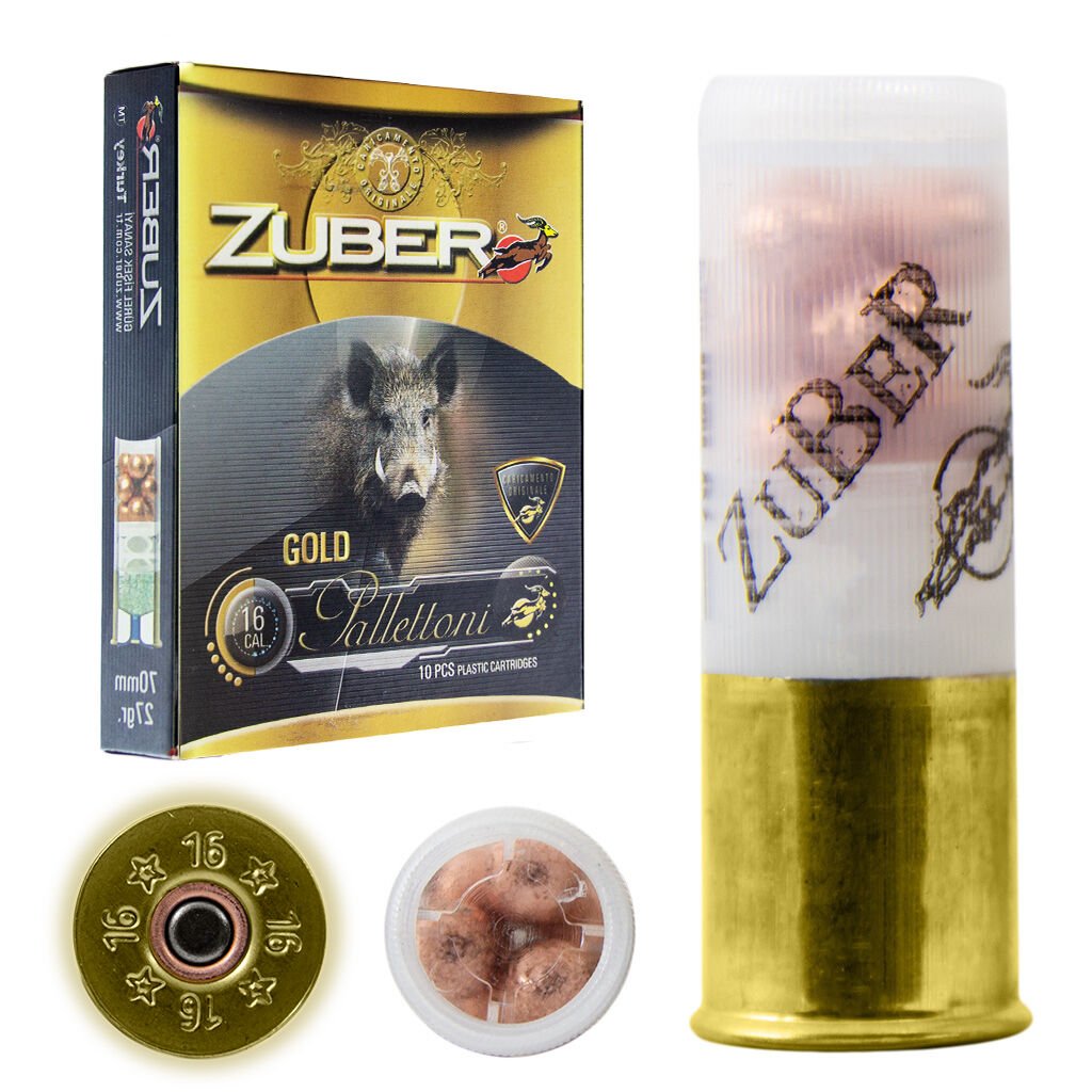 ZUBER GOLD PALLETTONI ŞEVROTİN AV FİŞEĞİ 16 CAL 27 GR 10 LU KUTU