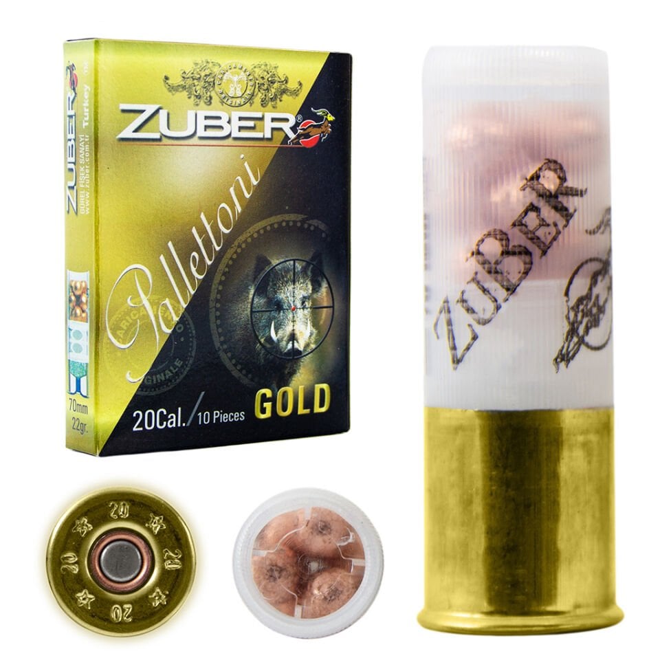 ZUBER GOLD PALLETTONI ŞEVROTİN AV FİŞEĞİ 20 CAL 22 GR 10 LU KUTU