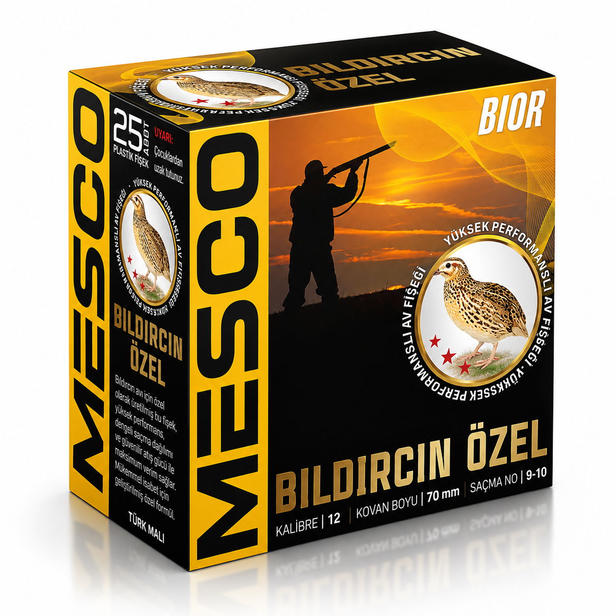 MESCO BILDIRCIN ÖZEL AV FİŞEĞİ 12 CAL 70 MM 9-10 NUMARA 25'Lİ KUTU
