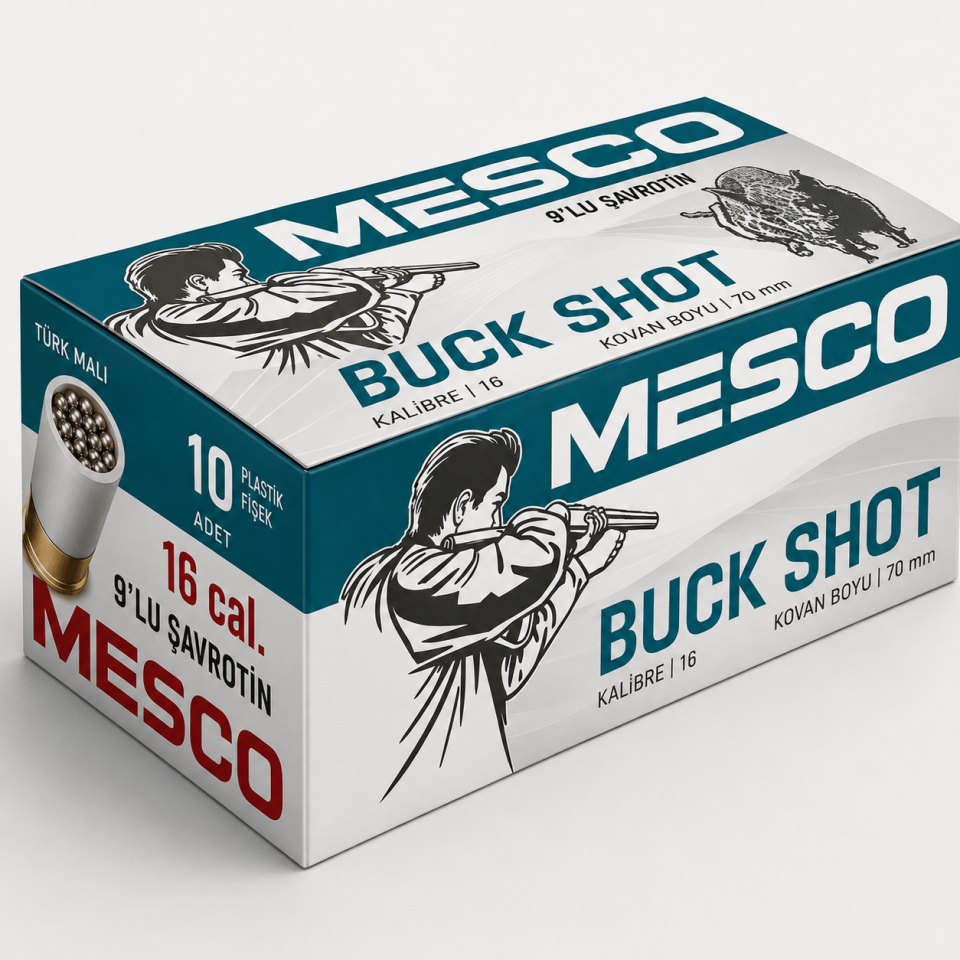MESCO BUCK SHOT 9'LU ŞAVROTİN 16 CAL 70 MM 10'LU KUTU